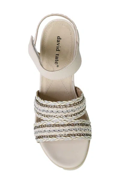 David Tate Kind Ankle Strap Platform Wedge Sandal In Gray