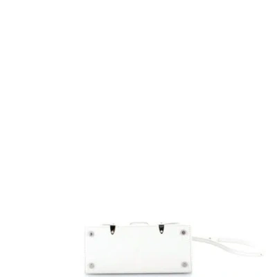 Pre-owned Goyard  Goyard Structured Saigon Top Handle Bag Coated Canvas With Leather Mini In White