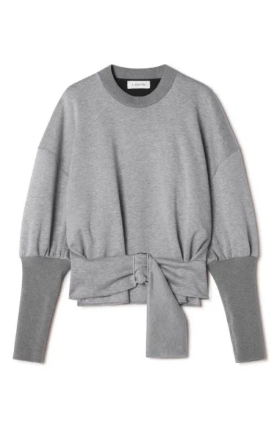Lanvin Belted Sweatshirt In Double-faced Jersey In Multi