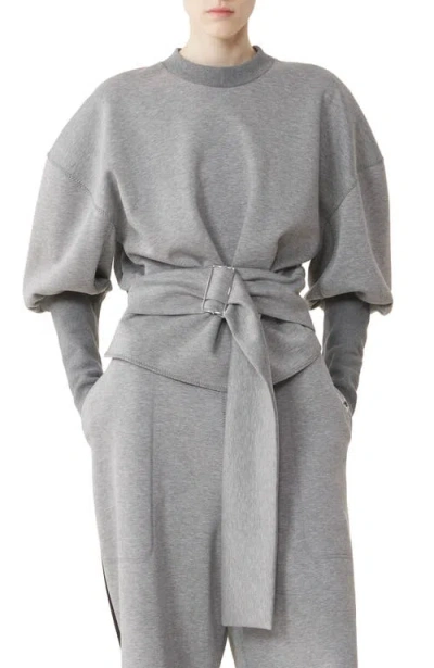 Lanvin Belted Sweatshirt In Double-faced Jersey In Multi
