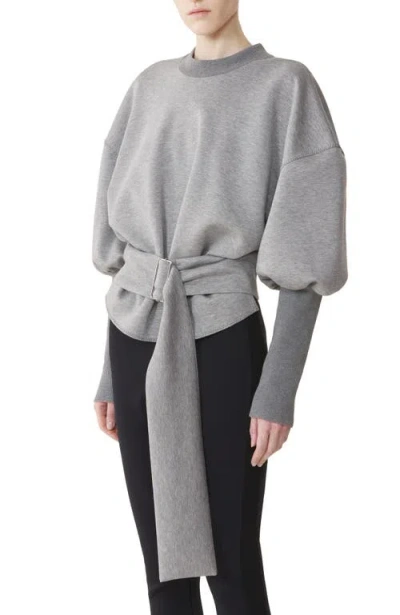 Lanvin Belted Sweatshirt In Double-faced Jersey In Multi