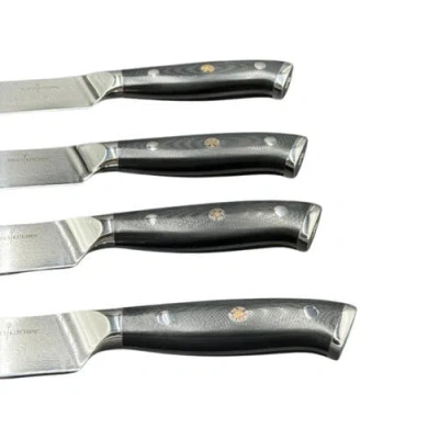 Hell's Kitchen 5" Steak Knife 4 Piece Set In Black