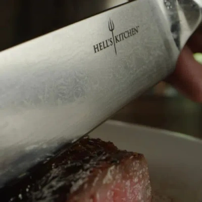 Hell's Kitchen 5" Steak Knife 4 Piece Set In Black