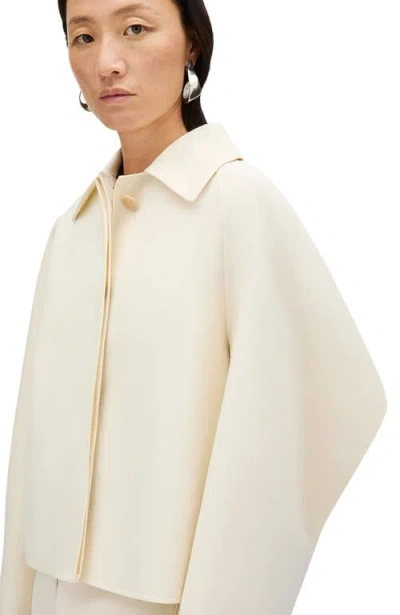 Another Tomorrow Short Mac Blouson In White