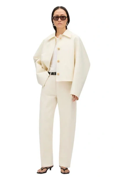 Another Tomorrow Short Mac Blouson In White