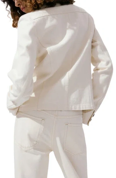 Mango Fitted Denim Jacket In Neutral