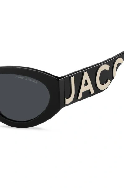 Marc Jacobs Black White Acetate Sunglasses In Black