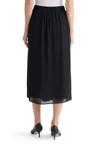 Kasper Pleated Pull-on Midi Skirt In Multi