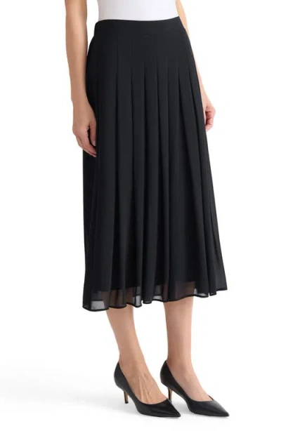 Kasper Pleated Pull-on Midi Skirt In Multi