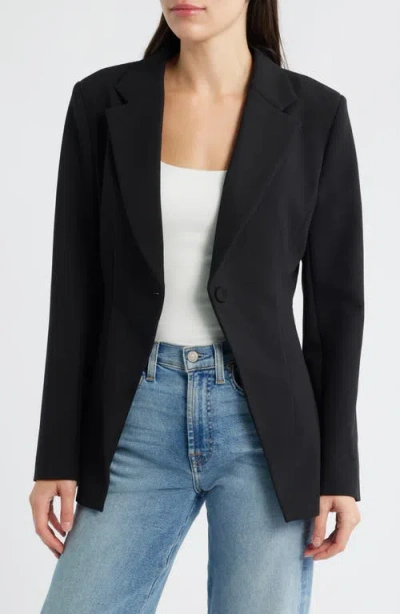 French Connection Azra Cinched One-button Blazer In Black
