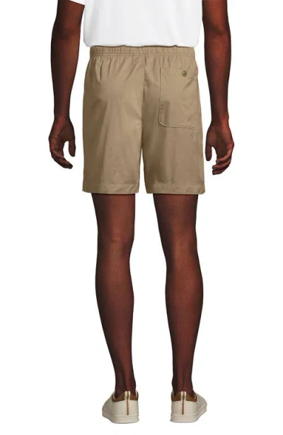 Lands' End 9" Pull On Deck Shorts In Brown