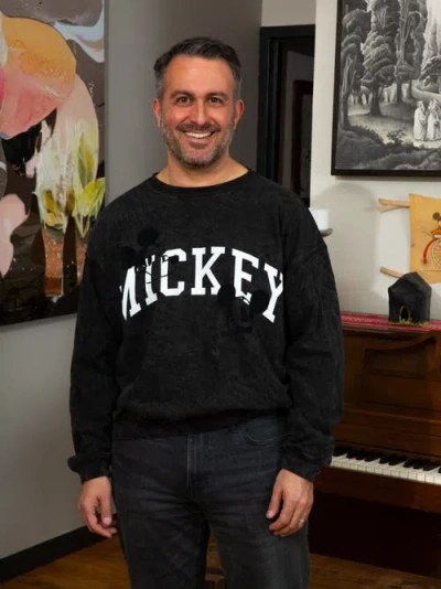 Disney Mickey Mouse Pullover Sweatshirt In Black
