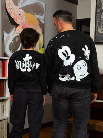 Disney Mickey Mouse Pullover Sweatshirt In Black