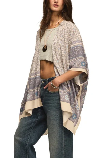 Lucky Brand Border Print Open Front Jacket In Multi