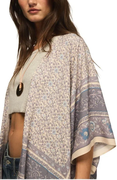 Lucky Brand Border Print Open Front Jacket In Multi