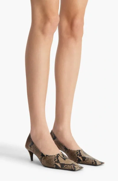 Khaite Marlene Snake-effect Leather Pumps In Brown