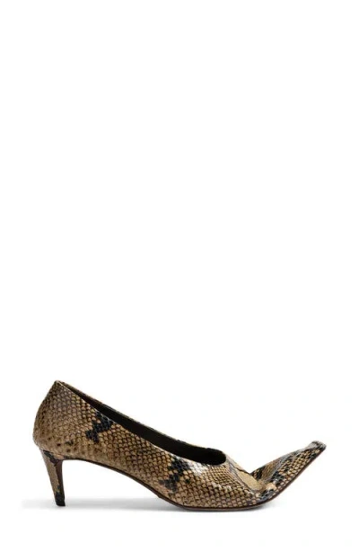 Khaite Marlene Snake-effect Leather Pumps In Brown