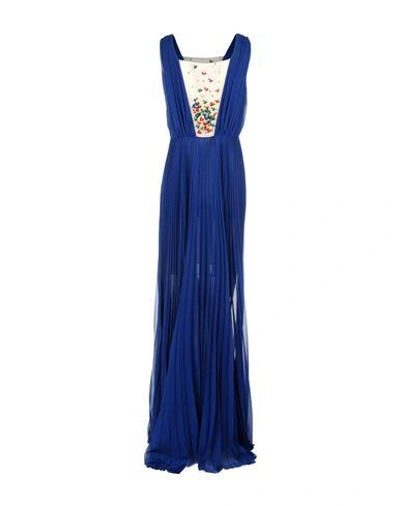Shop Msgm Long Dresses In Blue