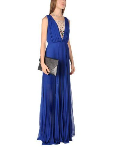 Shop Msgm Long Dresses In Blue
