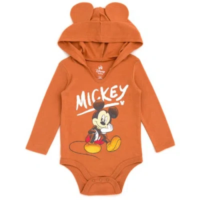 Disney Mickey Mouse 3-pack Long Sleeve Bodysuits In Multi