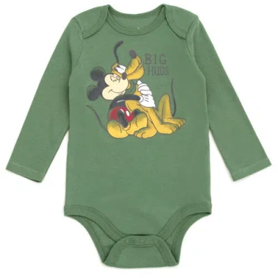 Disney Mickey Mouse 3-pack Long Sleeve Bodysuits In Multi