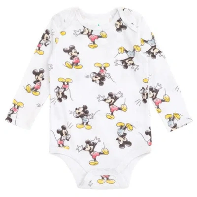 Disney Mickey Mouse 3-pack Long Sleeve Bodysuits In Multi