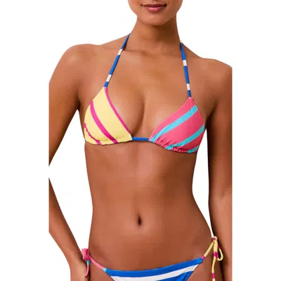 Solid & Striped The Iris Reversible Triangle Bikini Top In Multi