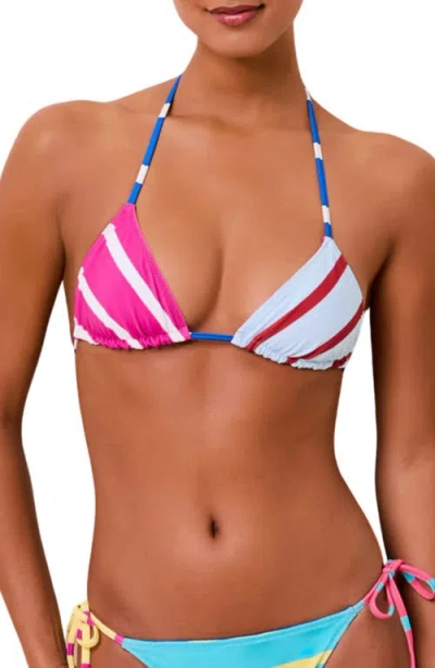 Solid & Striped The Iris Reversible Triangle Bikini Top In Multi