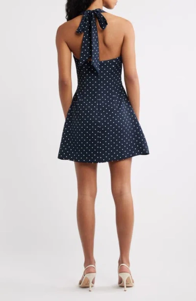 Odd Muse Polka Dot Halter Minidress In Multi