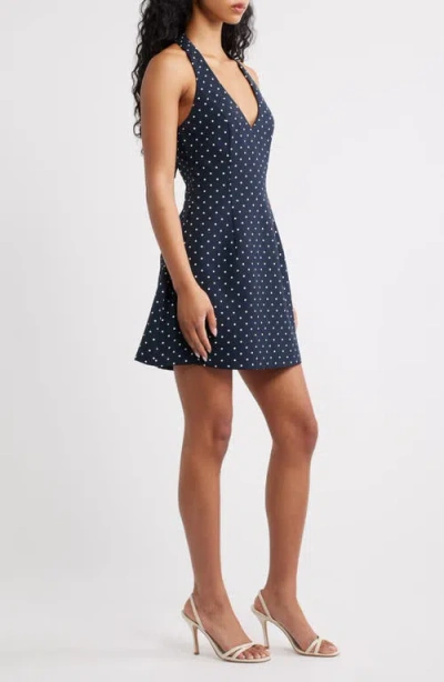 Odd Muse Polka Dot Halter Minidress In Multi