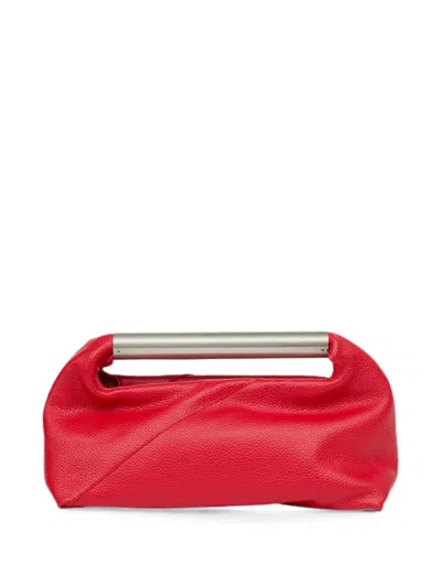 Mm6 Maison Margiela Jappo Rectangular Clutch Textured Leather Handle In Red