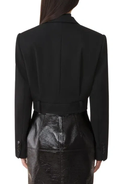 Lanvin Structured Peak Lapel Jacket With Built-in Belt In Animal Print