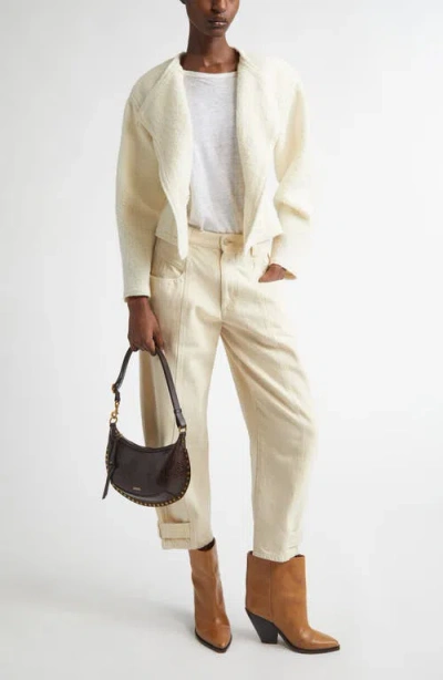 Isabel Marant Suna Asymmetrical Virgin Wool Blend Jacket In Neutral