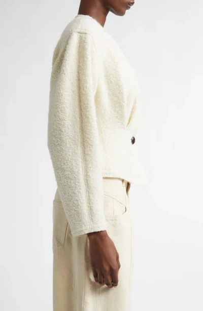 Isabel Marant Suna Asymmetrical Virgin Wool Blend Jacket In Neutral