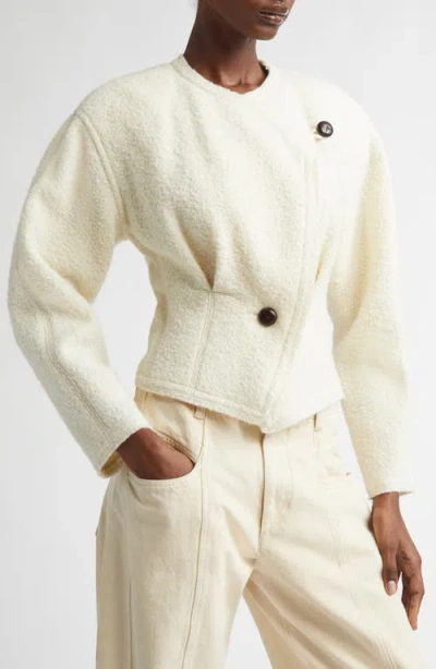 Isabel Marant Suna Asymmetrical Virgin Wool Blend Jacket In Neutral