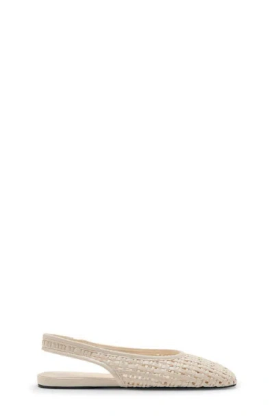 Mango Woven Flat Slingback Shoe In Neutral