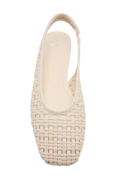 Mango Woven Flat Slingback Shoe In Neutral