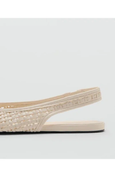 Mango Woven Flat Slingback Shoe In Neutral