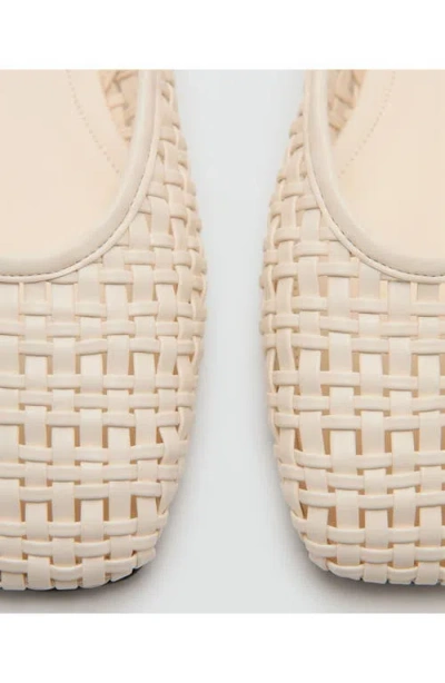 Mango Woven Flat Slingback Shoe In Neutral