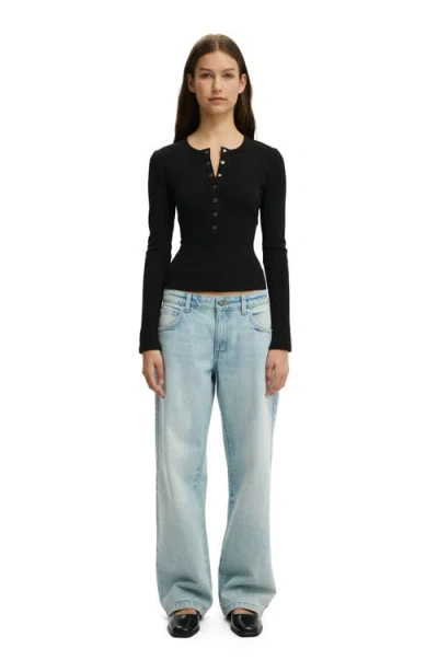 Cotton On Blake Henley Long Sleeve In Black