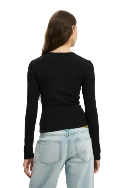 Cotton On Blake Henley Long Sleeve In Black
