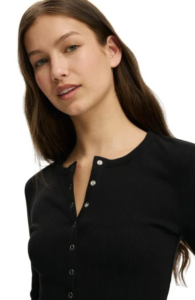 Cotton On Blake Henley Long Sleeve In Black