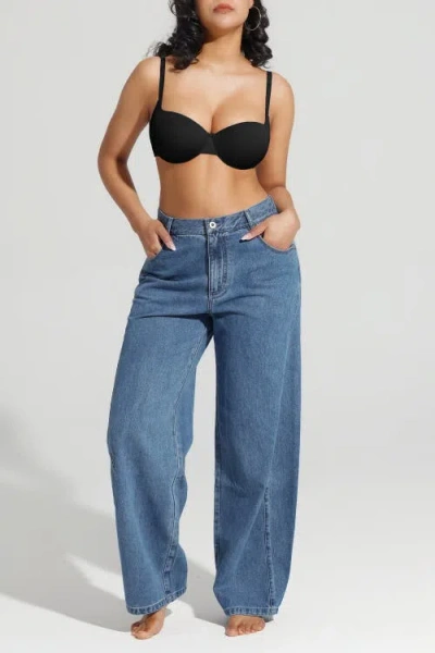 Popilush Balconette Underwire Push-up Bra In Black