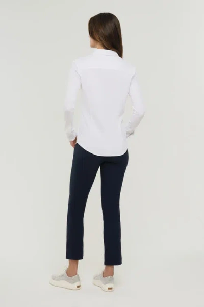 Anatomie Beth Mesh-sleeve Button-front Shirt In White