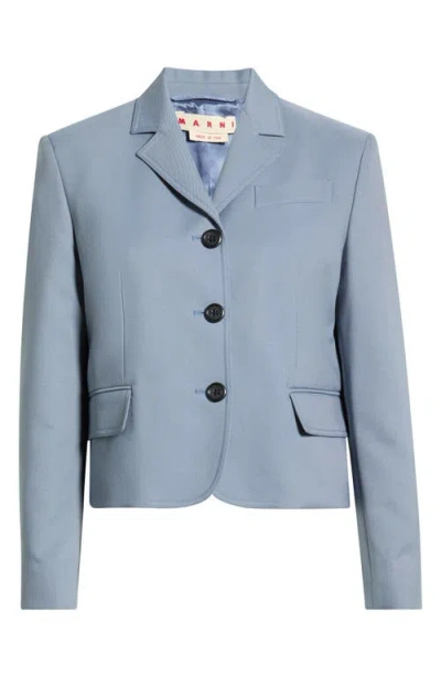 Marni Structured Twill Jacket In Blue