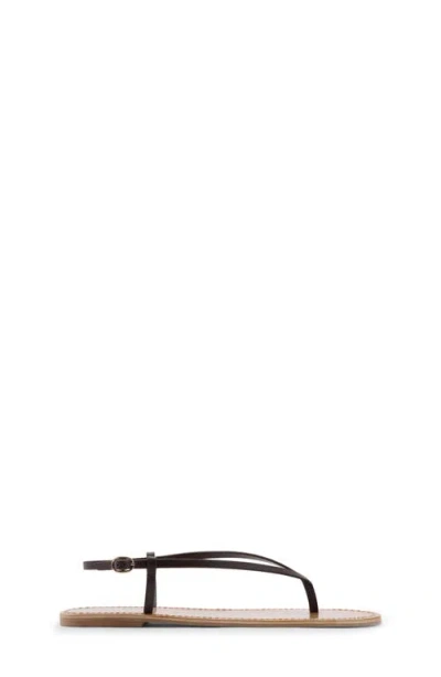 Mango Ankle Strap Thong Sandal In Brown