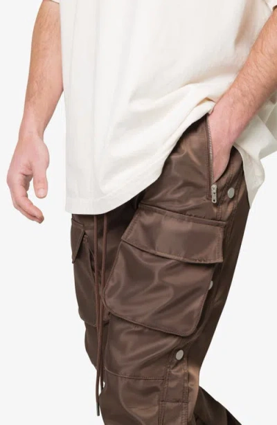Mnml Snap Front Cargo Pants In Brown