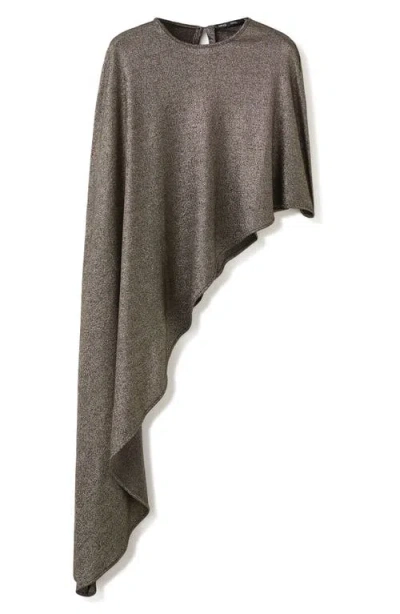 Mango Asymmetric Lurex Cape In Multi