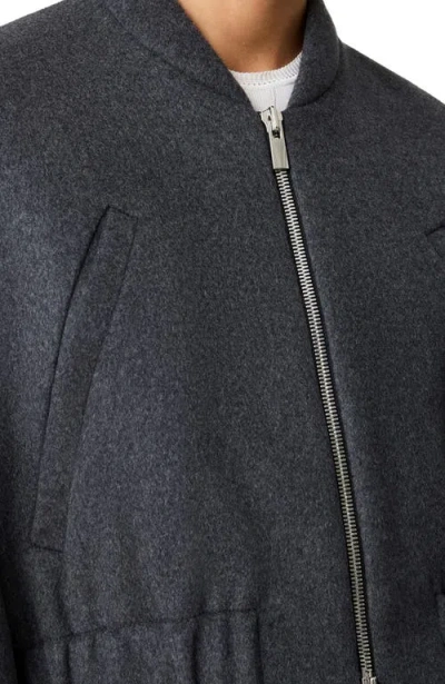 Another Tomorrow Bomber Jacket Light Grey Melange In Gray