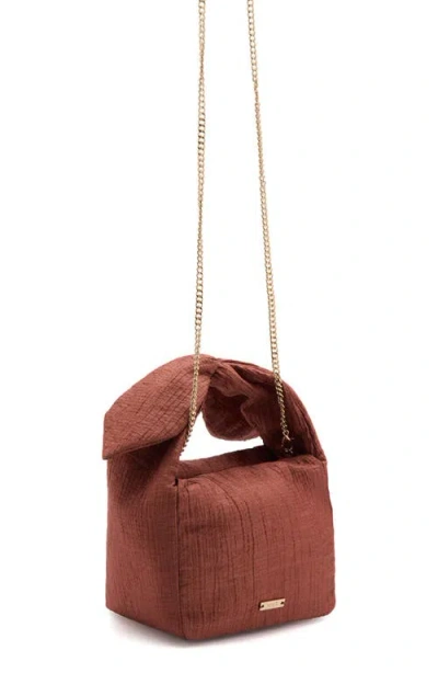 Mango Heidi Knotted Top Handle Bag In Orange